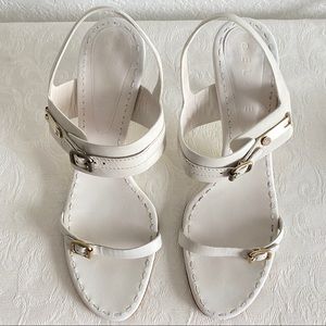 Celine white buckle sandals